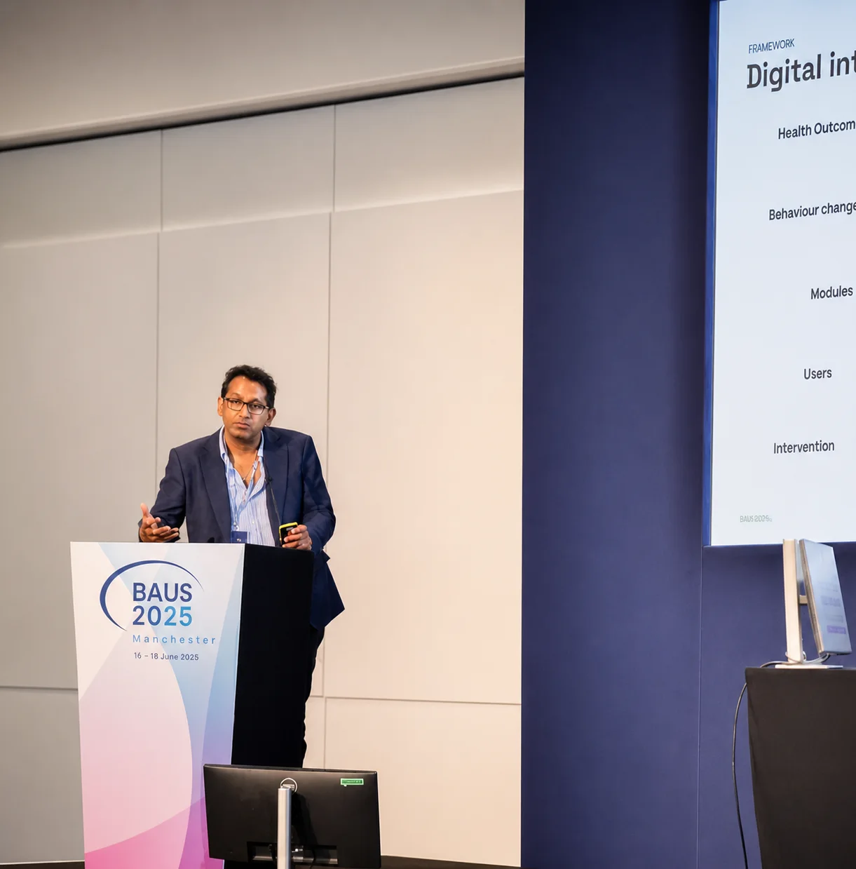 Professor Prasanna Sooriakumaran presenting at the BAUS 2025 conference